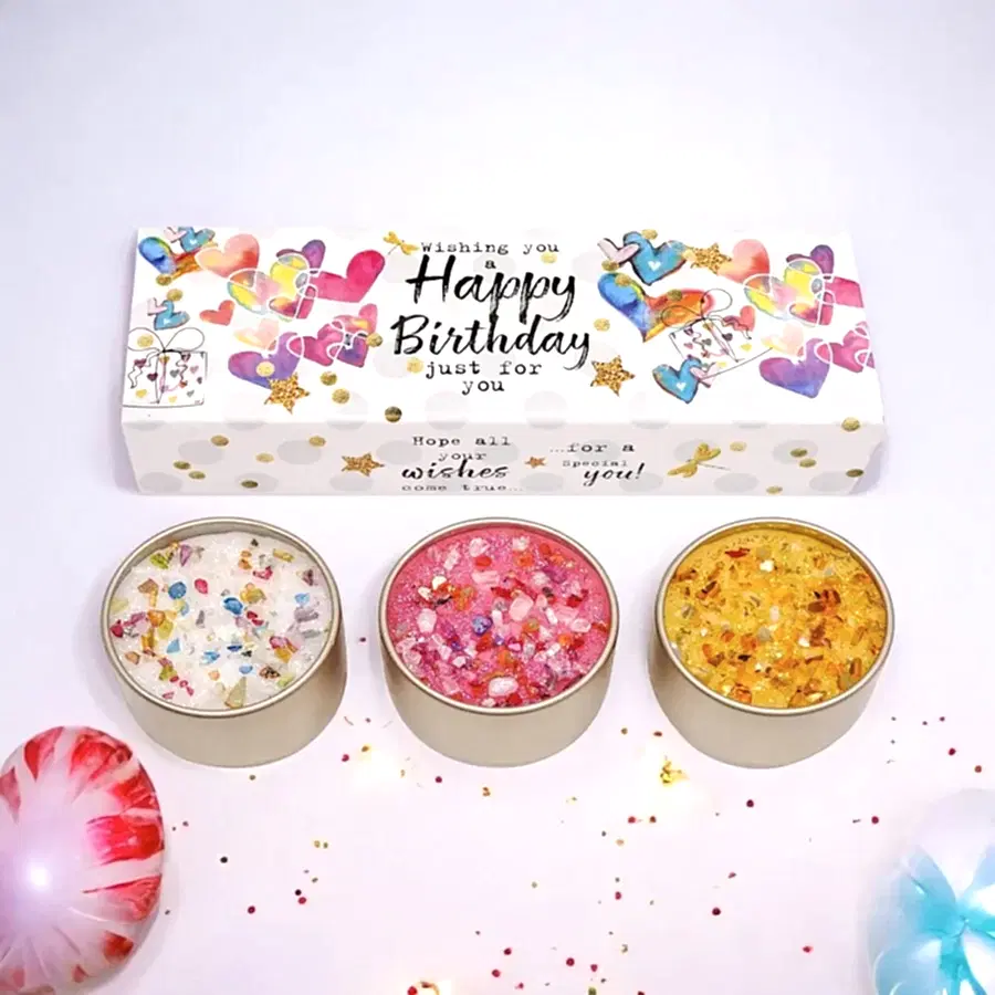 Happy Birthday Candles Trio Set Plants By Post