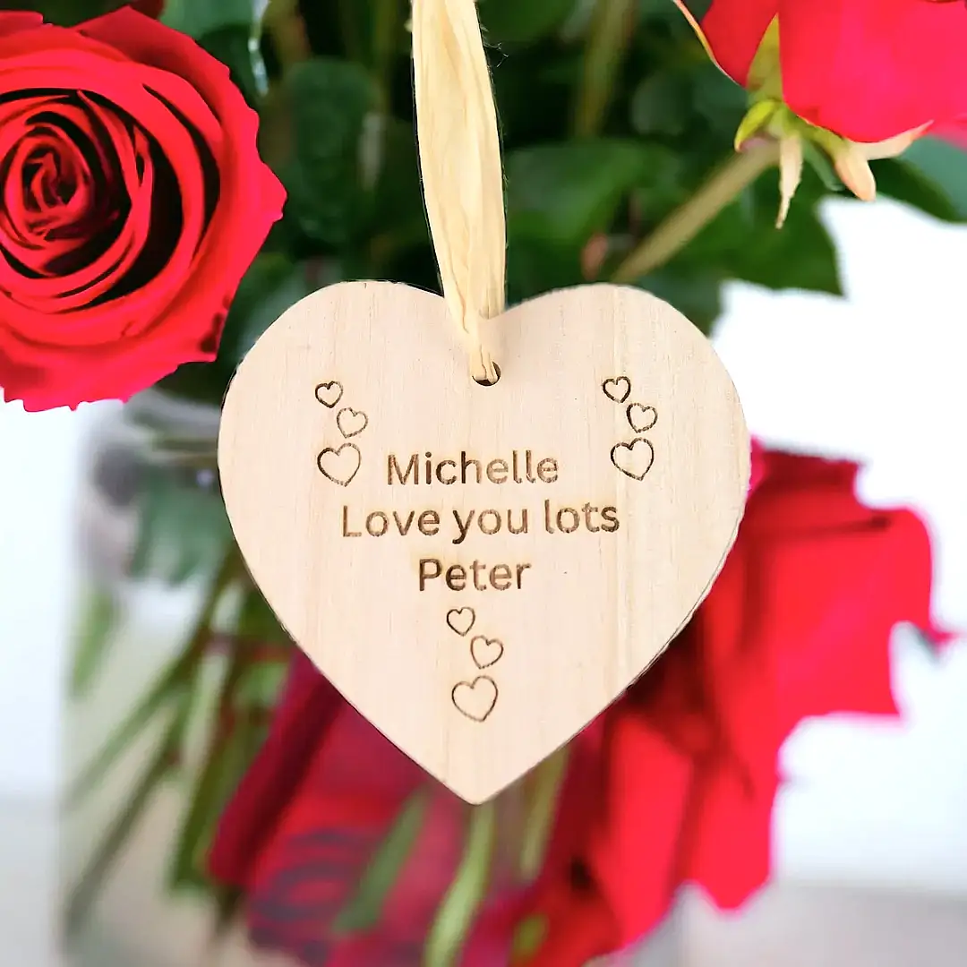 Personalised Wooden Heart Plants By Post
