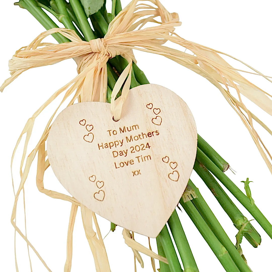 Personalised Wooden Heart Plants By Post