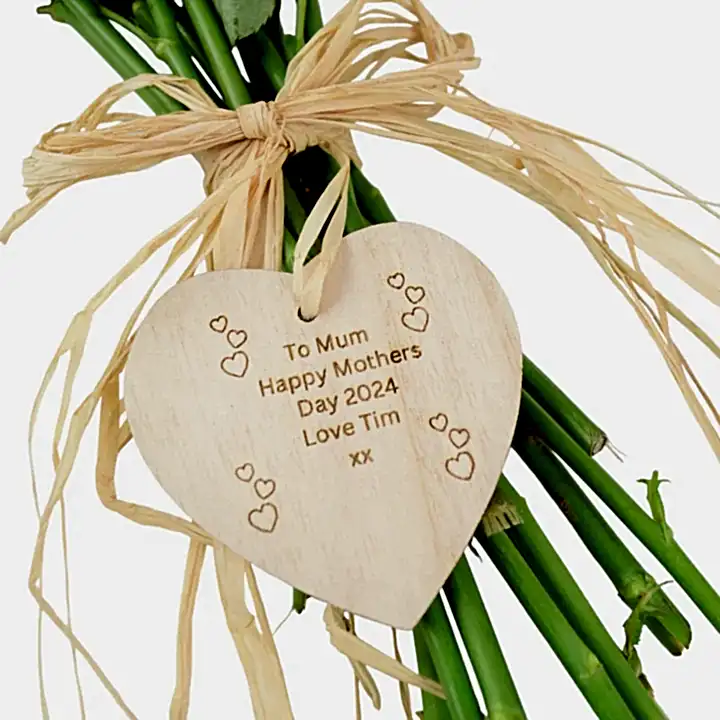 Personalised Wooden Heart Plants By Post