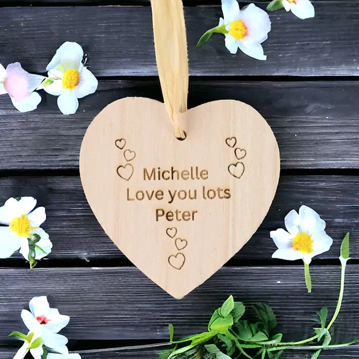 Personalised Wooden Heart Plants By Post
